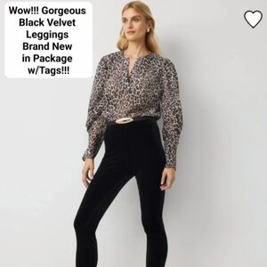 White House Black Market Luxe Velvet Black Leggings NEW!!!